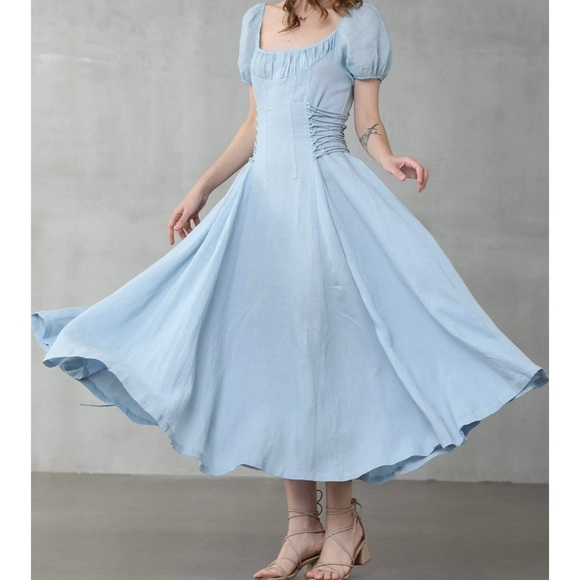 Rust Linen Dress, fits like an XXL - Picture 4 of 4